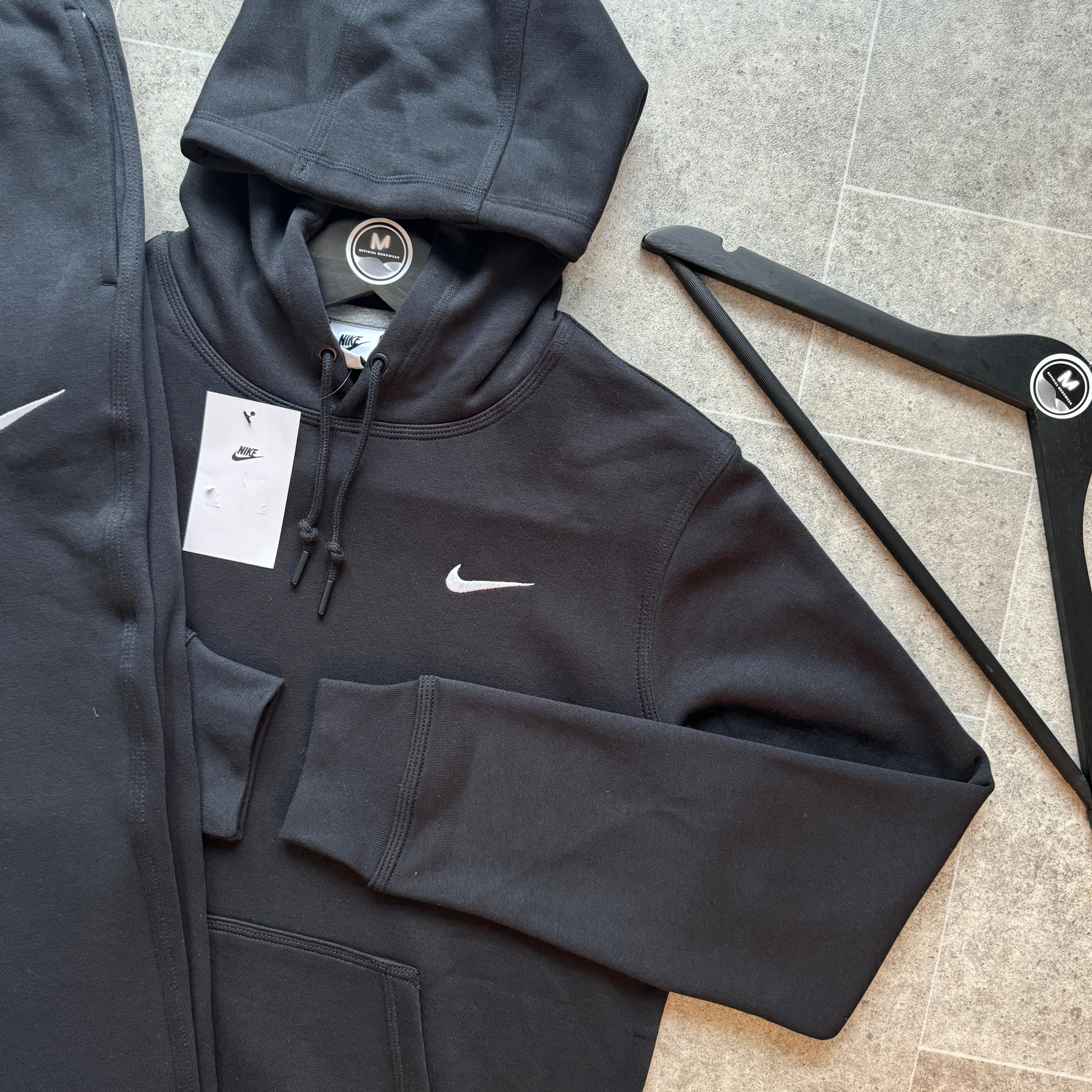 nike black club tracksuit