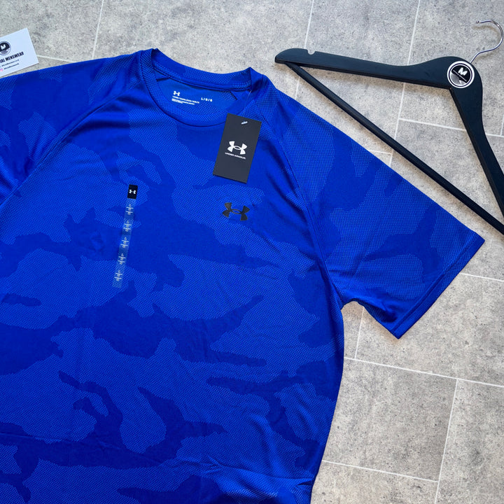 UNDER ARMOUR JACQUARD T-SHIRT - ROYAL BLUE