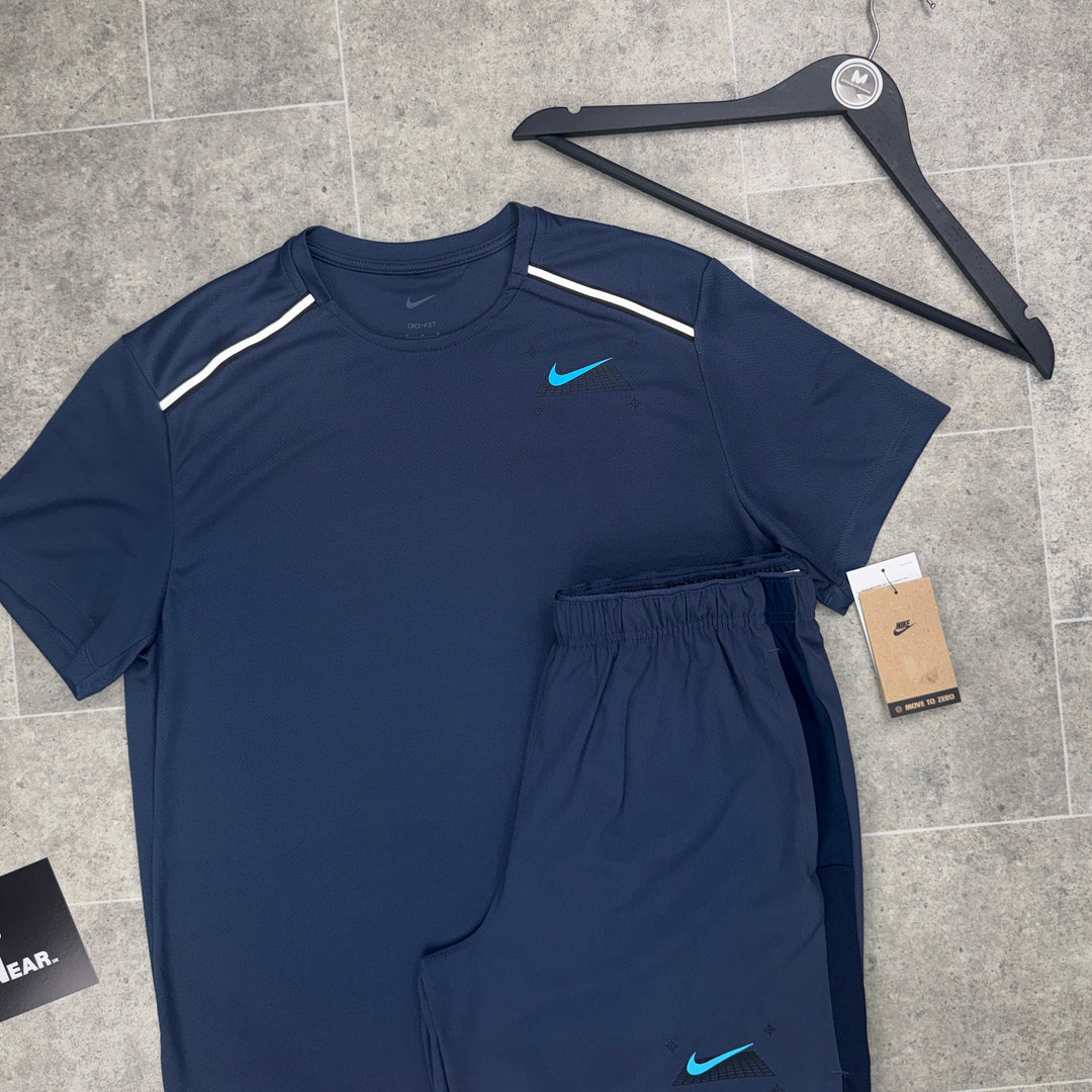 Nike Graphic Miler x Challenger Shorts Set - Thunder Blue