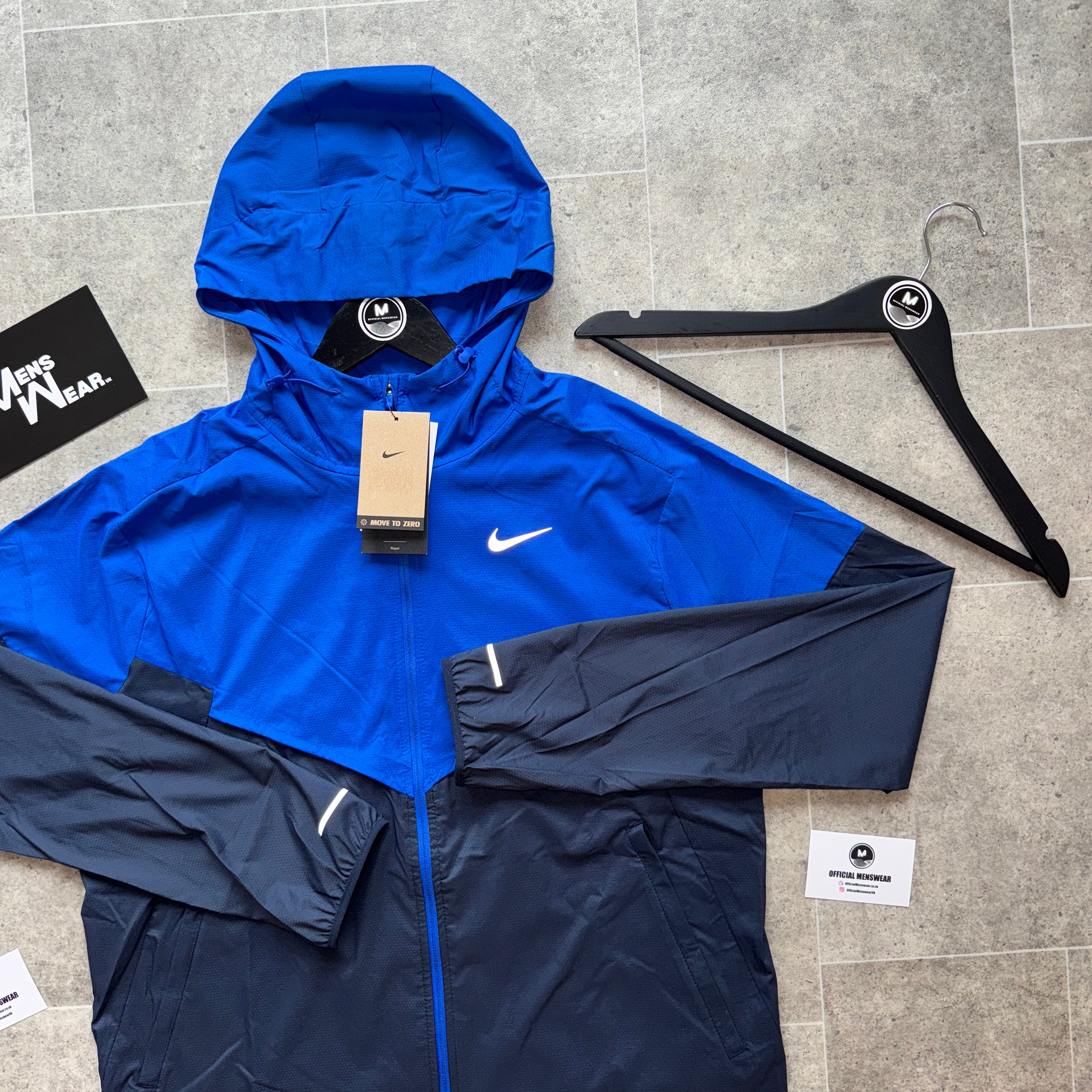 blue and black nike windbreaker