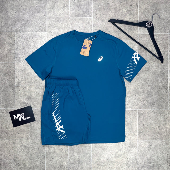ASICS Icon T-shirt & Shorts Set - Ocean Blue