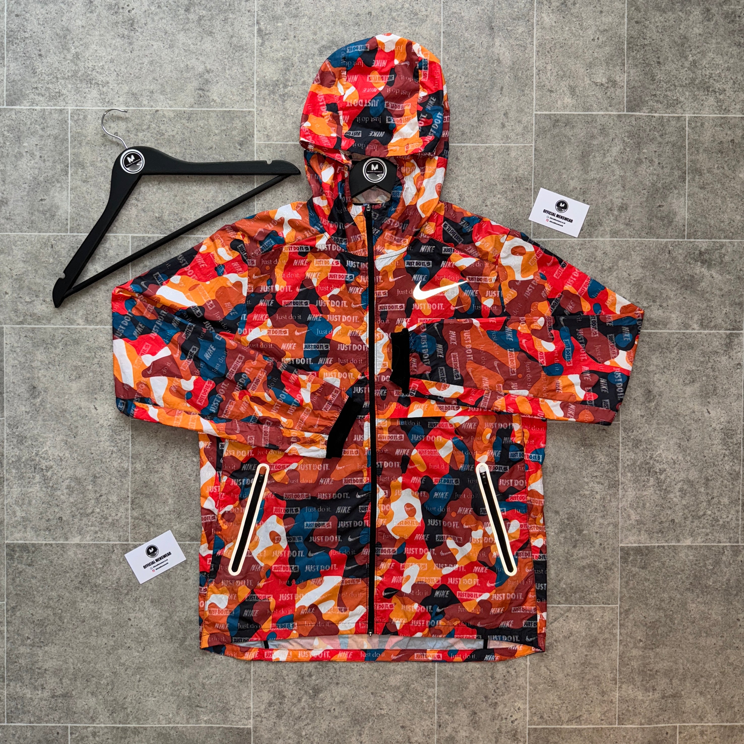 nike orange and black windbreaker