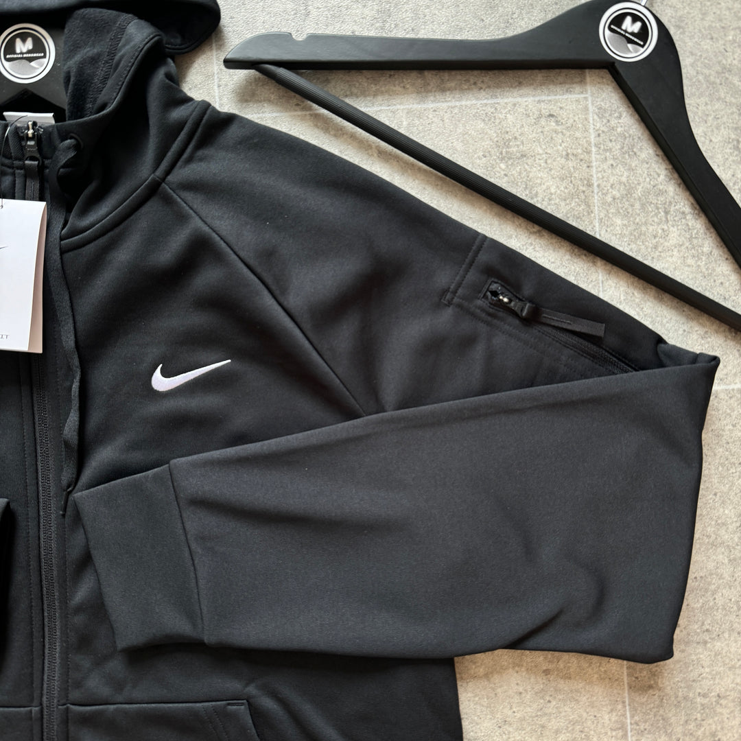 NIKE THERMA-FIT FULL ZIP HOODIE - BLACK