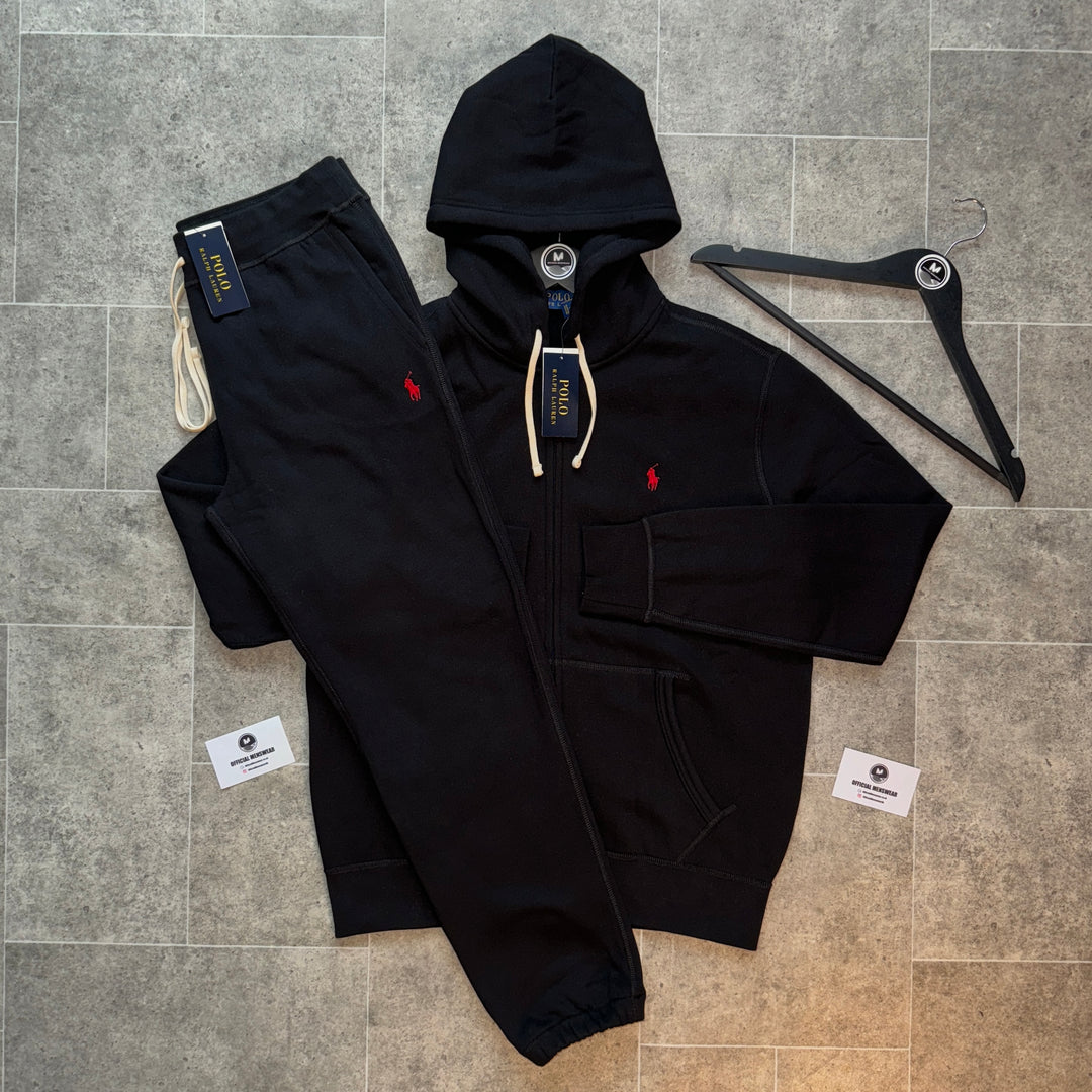 RALPH LAUREN TRACKSUIT - BLACK/RED