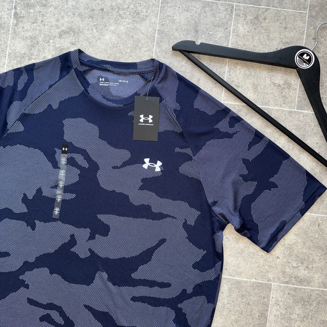 UNDER ARMOUR JACQUARD T-SHIRT - PURPLE