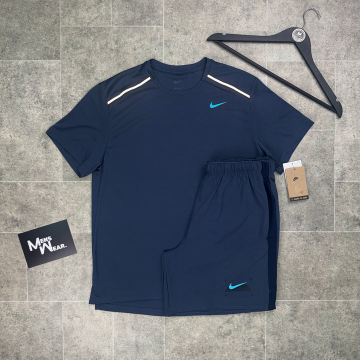Nike Graphic Miler x Challenger Shorts Set - Thunder Blue
