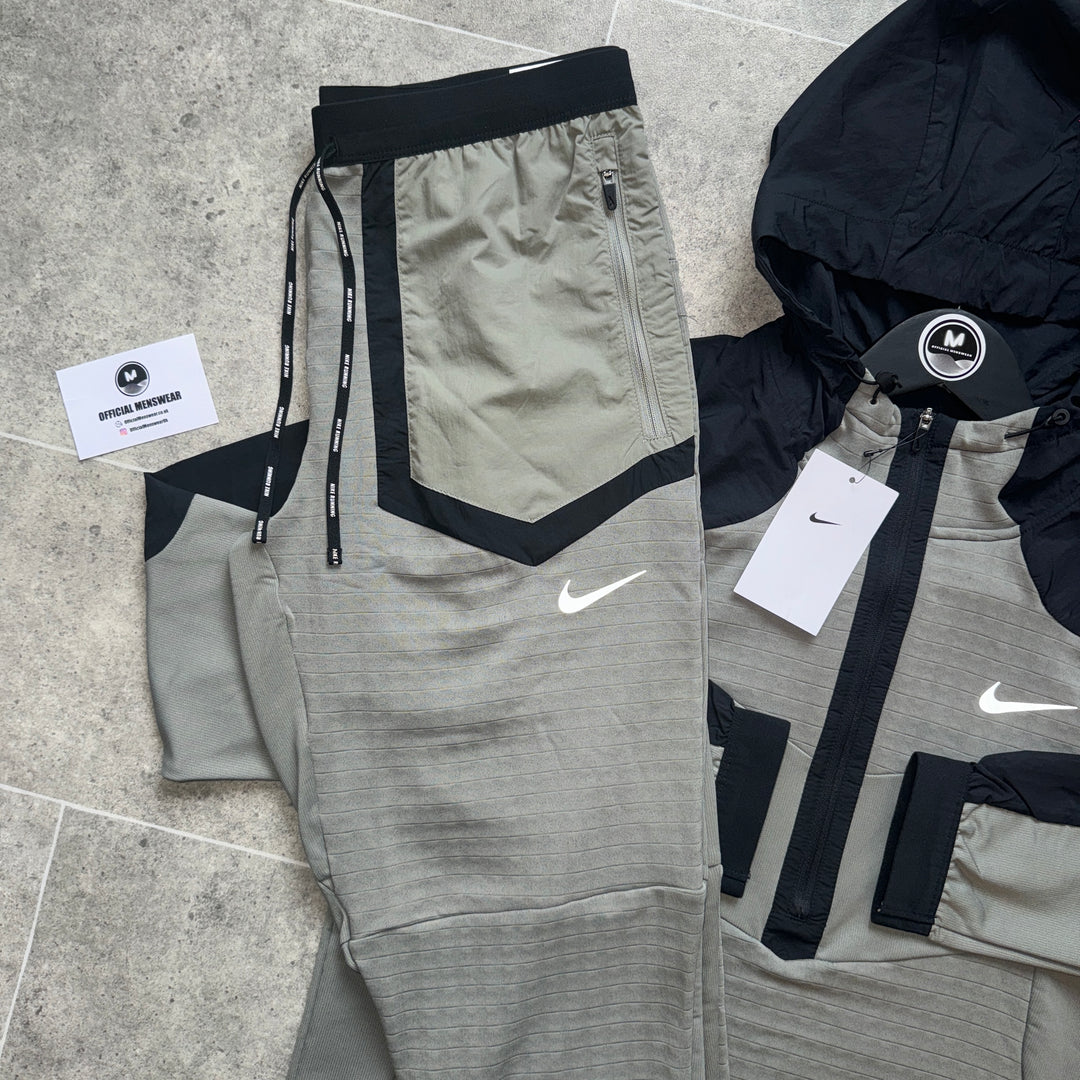 NIKE RUNNING DIVISION LONG SLEEVE SET - GREY/BLACK