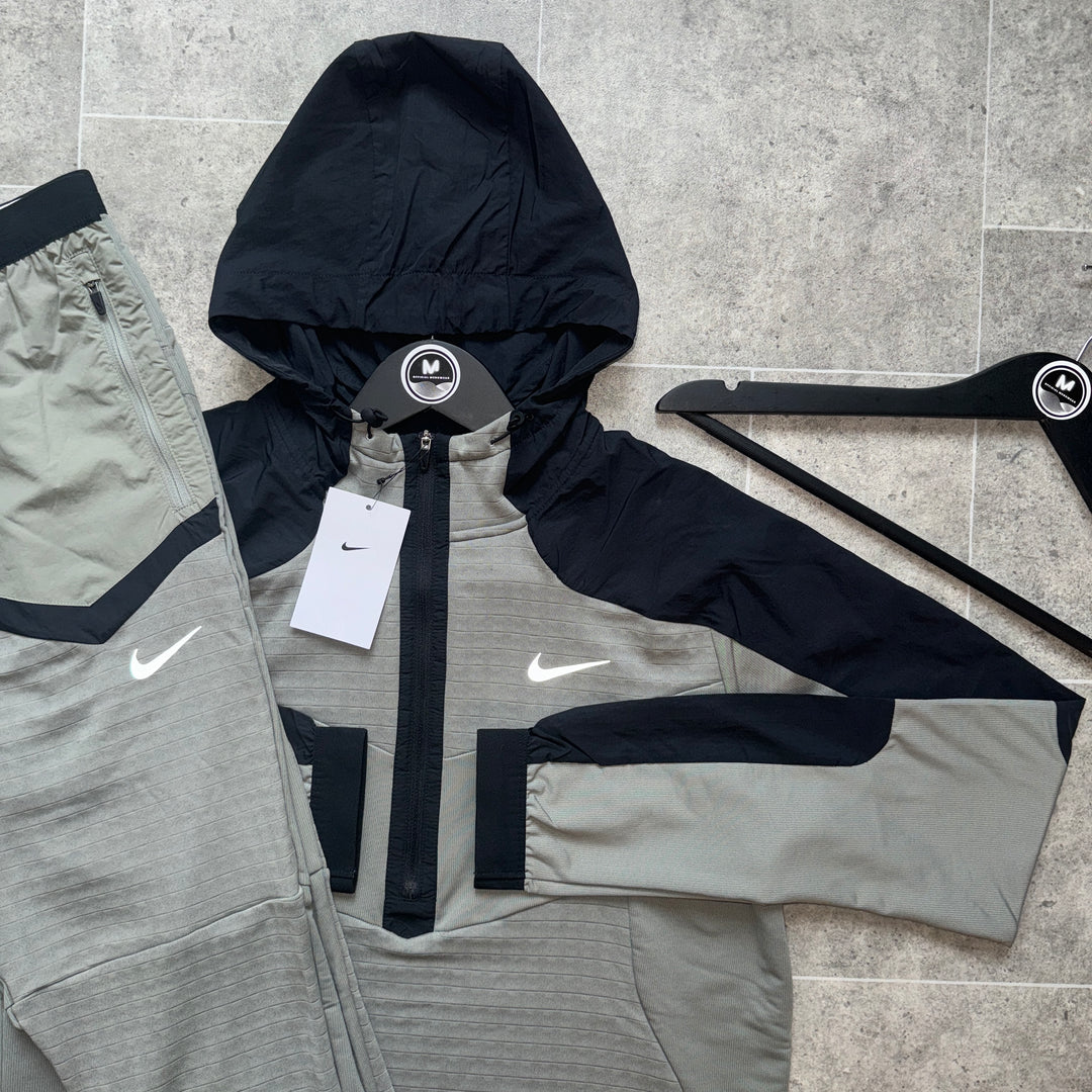 NIKE RUNNING DIVISION LONG SLEEVE SET - GREY/BLACK