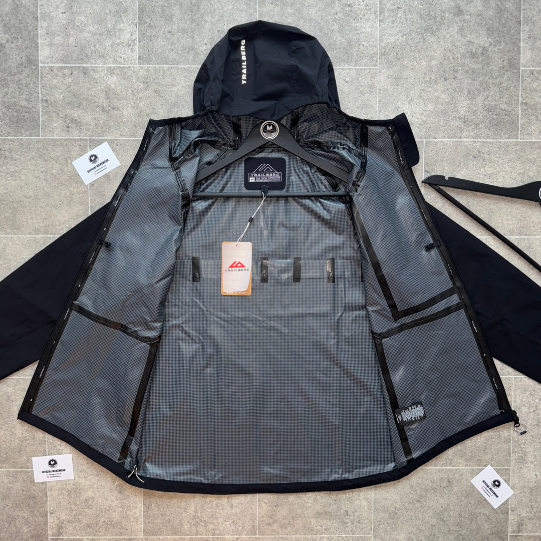 TRAILBERG TECH WATERPROOF JACKET TRACKSUIT - BLACK