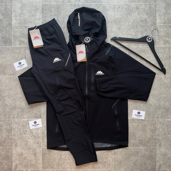 TRAILBERG TECH WATERPROOF JACKET TRACKSUIT - BLACK