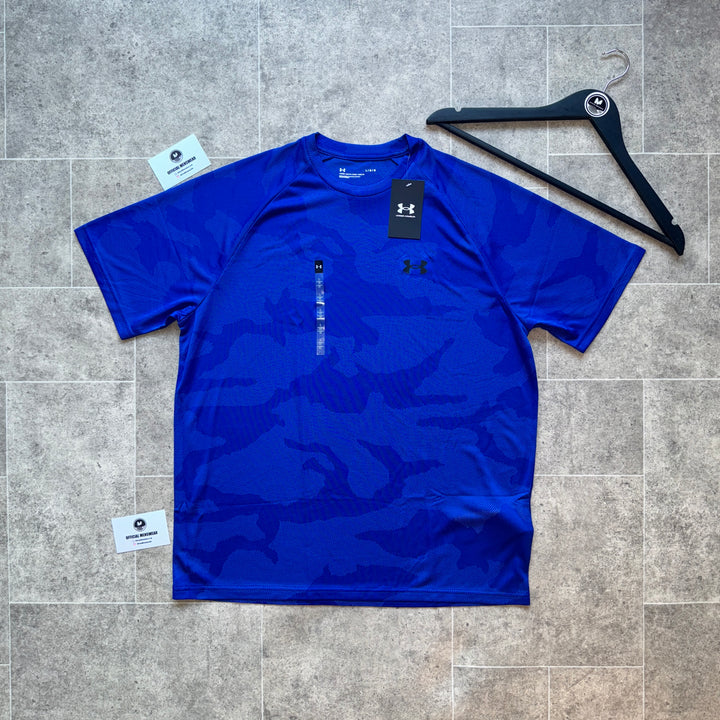 UNDER ARMOUR JACQUARD T-SHIRT - ROYAL BLUE