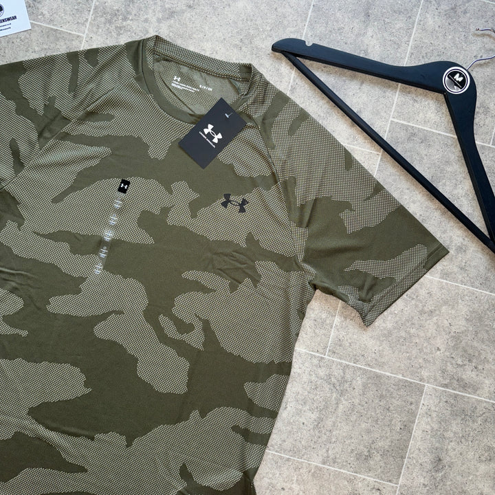 UNDER ARMOUR JACQUARD T-SHIRT - GREEN