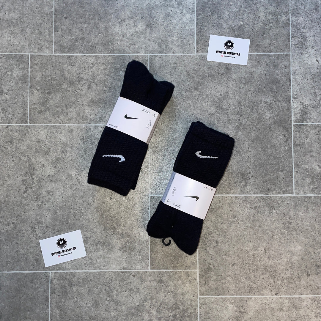 NIKE CREW SOCKS ‘3 PACK’ - BLACK